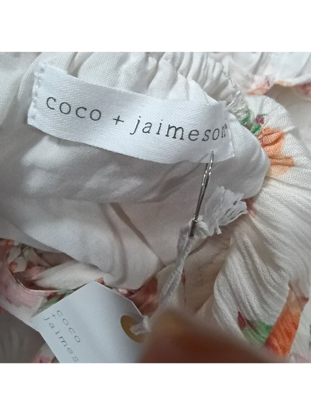 NWT Coco + Jaimeson Mini Dress Women's Bridal Blush Floral Design Lined Puff - Picture 12 of 14